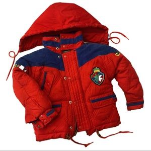 Vintage London Fog Down Winter Coat - Kids 4T Hooded Jacket - Removable Hood